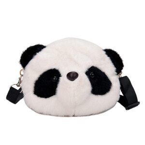 9516 Shoulder Bag Cartoon Faux Fur Teddy Bear Head Handbag Cute Bag Lovely